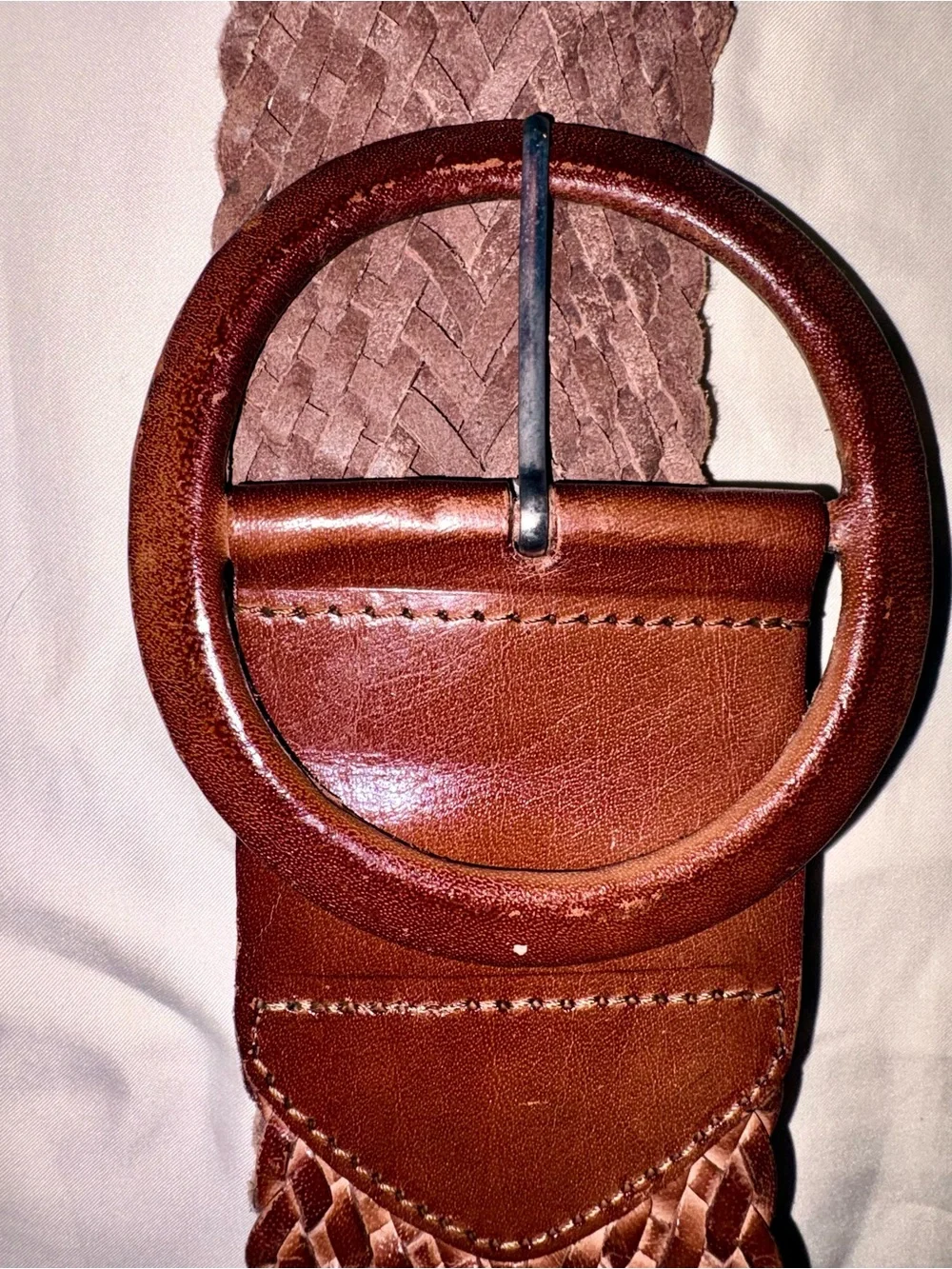 Braided Leather Vintage Belt - Brown